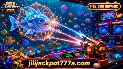 JILI777 fishing target moving through an emerald underwater lane as the chase changes direction