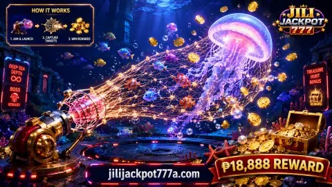 JILI777 fishing cannon burst followed by a visible response in the underwater game scene